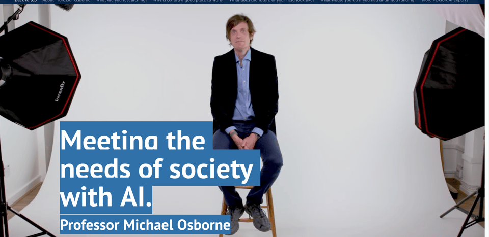 Meeting the needs of society with AI—Professor Michael Osborne